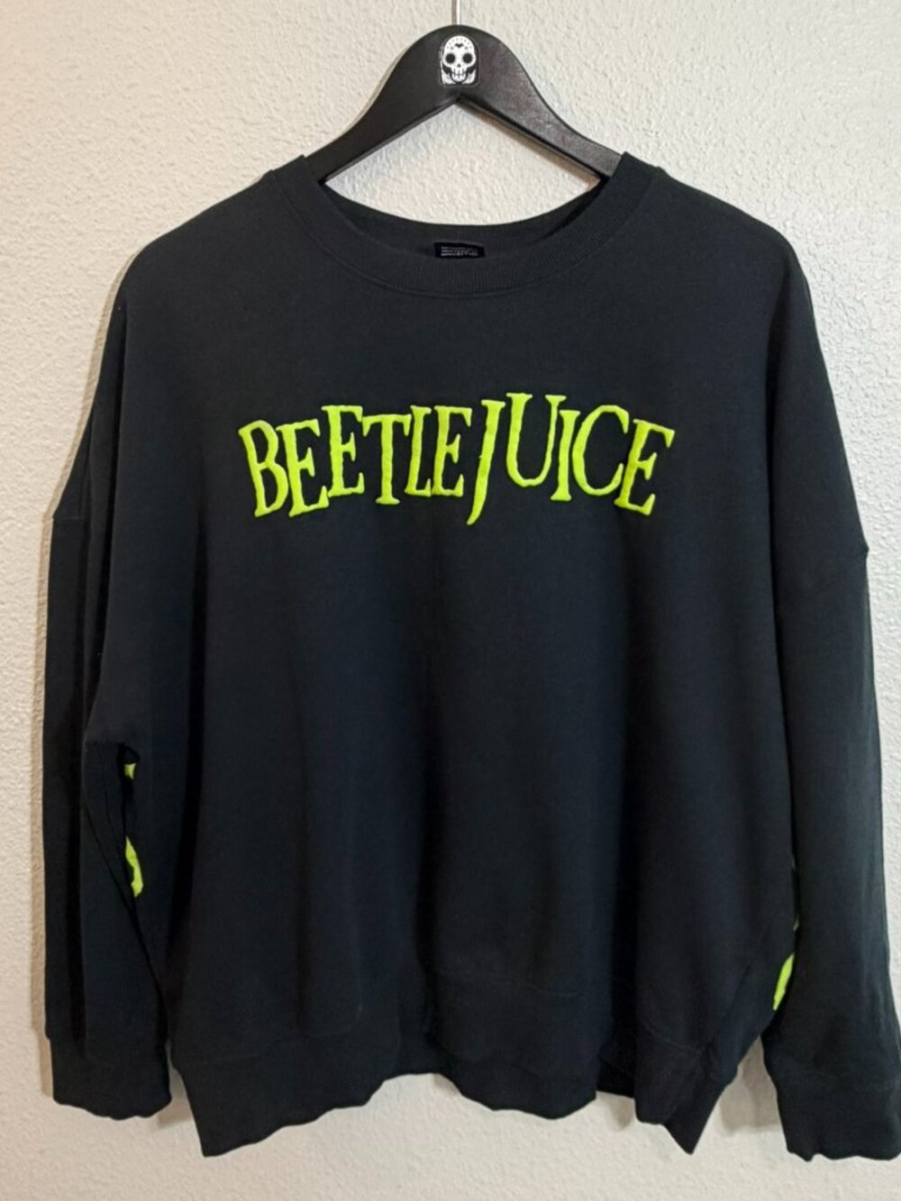 Beetlejuice Neon Green Graphic Crewneck Sweatshirt Large Halloween Spooky XXL